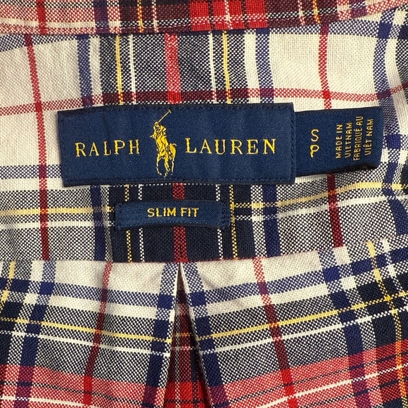 Ralph Lauren Slim Fit Classic Plaid Men's Button-Down Shirt - Picture 4 of 5